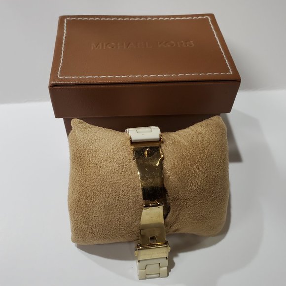 Michael Kors MK5189 White Ceramic Dial Yellow Gold Bezel Watch main image 5